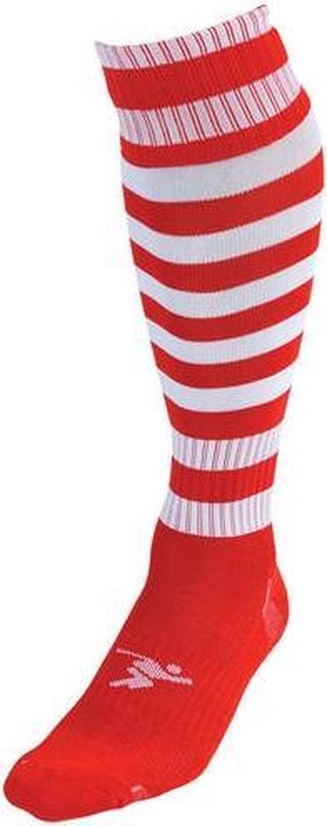 Precision Voetbalsokken Hooped Junior Rood/wit Maat 35-39