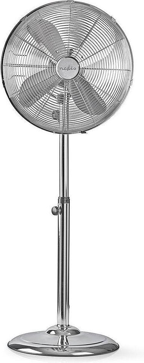 Staande Ventilator | Diameter: 40 cm | Aantal snelheden: 3 | Oscillatie | 50 W | Verstelbare hoogte | Chroom