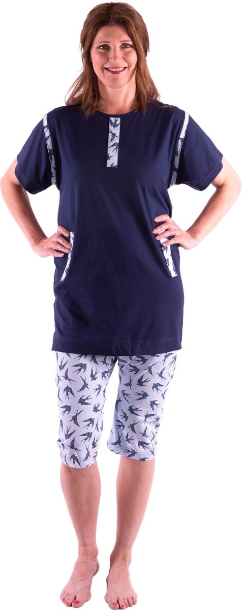Dames dessin hansop | Ritssluiting | Pyjama | Topkwaliteit | Marine | L