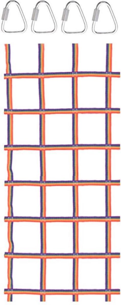 Gardone Klimnet - Klimrek Kinderen - Klimtouw - Klimtoestel - 229*122cm - Kleurrijk