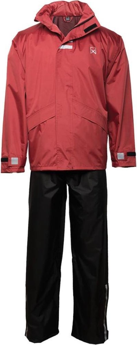 Regenpak Rood/Zwart S