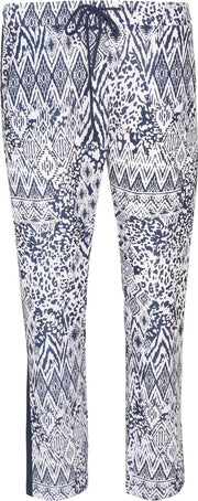 Cassis - Soepele broek met Azteekse print - Marineblauw