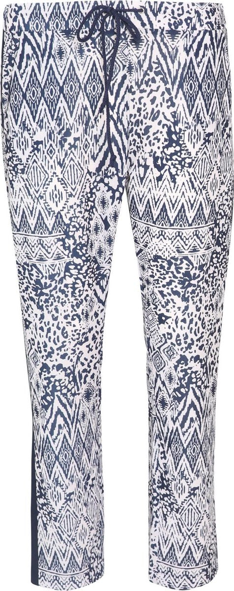 Cassis - Soepele broek met Azteekse print - Marineblauw