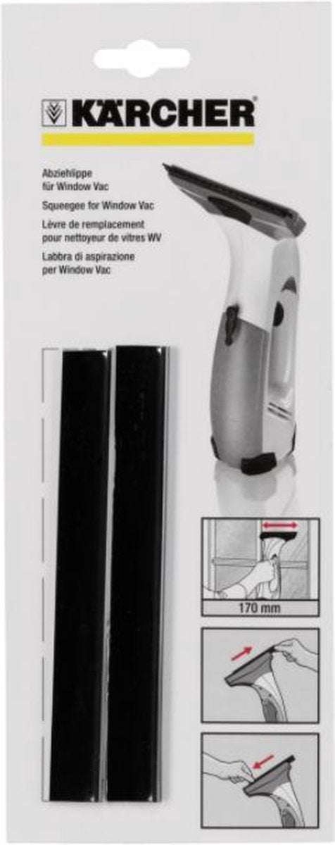 Karcher rubber strip vervangstrip 170mm - 2 stuks - voor raamwisser Window Vac Karcher vensterreiniger