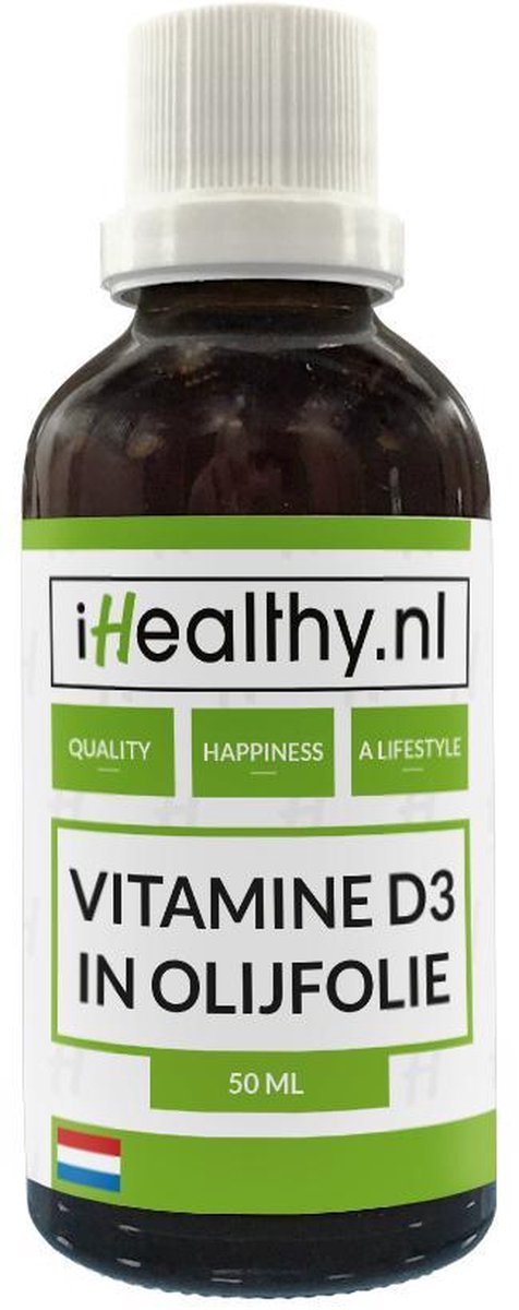 Vitamine D3 in olijfolie - Plantaardig - vloeibaar - 50ml - iHealthy - ook geschikt voor veganisten