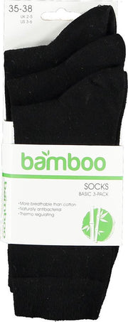 Bamboe sokken dames 3 paar - Zwart - Bamboe Sokken Dames - Maat 35/38