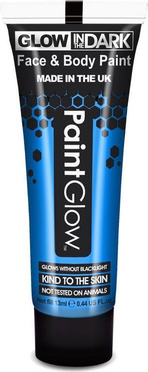 Paintglow - Face & Body Paint - Glow in the Dark - Blauw - 12ml