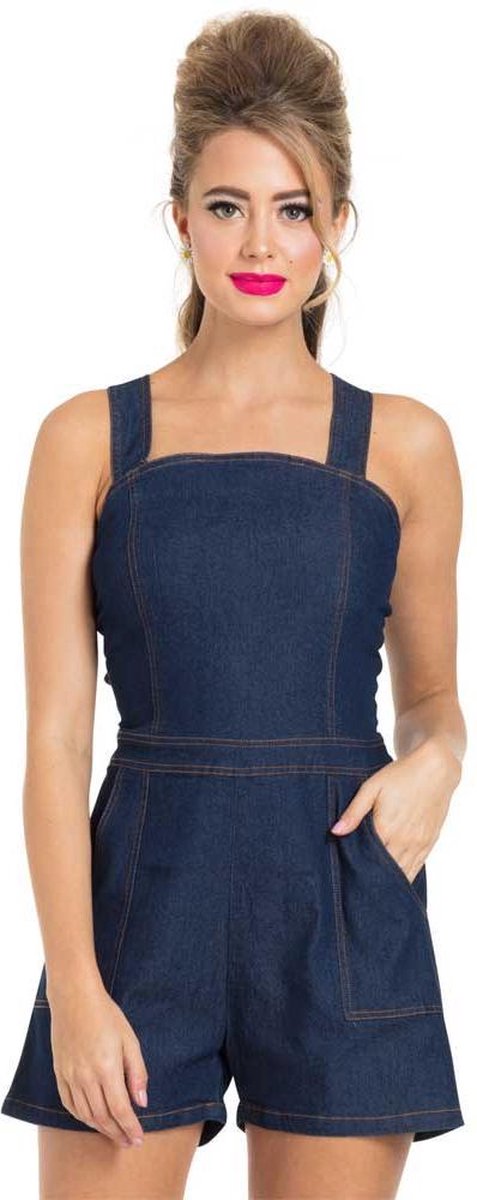 Voodoo Vixen Playsuit -XL- Jenni denim Spijkerstof Blauw