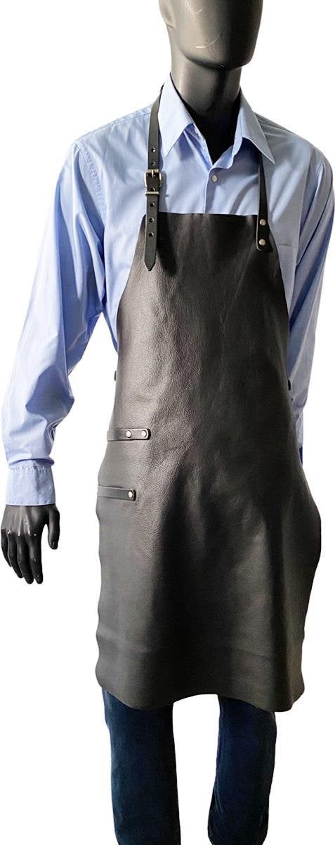 Bbq Schort - Leren Schort Zwart - Schort heren - Schort dames – Zwarte schort - 84 x 60 cm - Arrigo