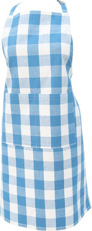 Clayre & Eef Classic Farmers - Schort - Geruit - Blauw - 70x85 cm