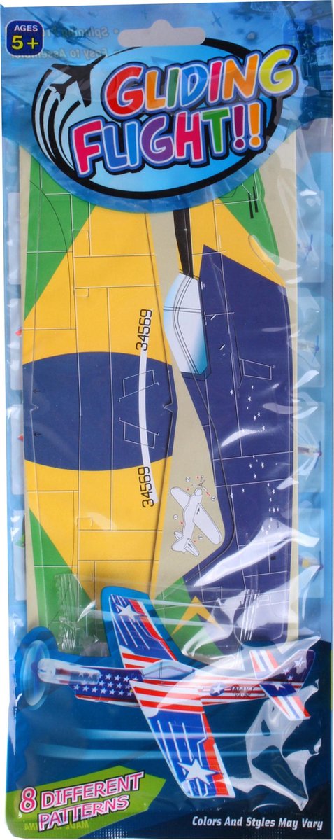 Toi-toys Werpvliegtuig Brazil 29 X 12 Cm Foam Geel 4-delig