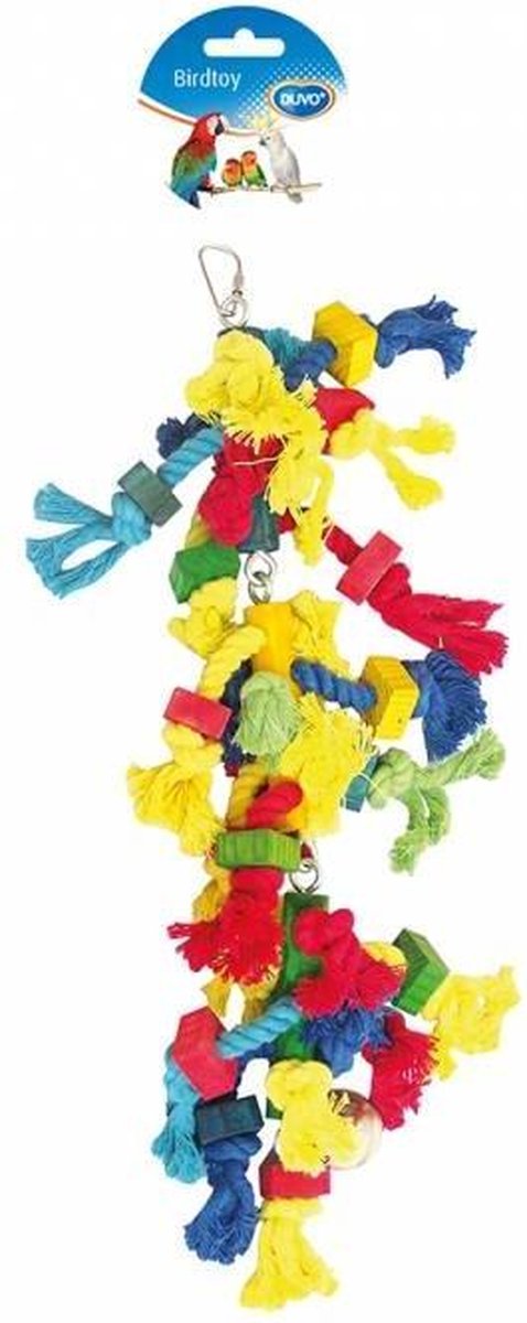 Touw knoopjes met blokjes & bel 38CM