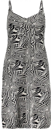 Geisha Dress Spaghetti Black/White - XL