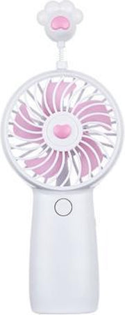 Cartoon Handheld Fan Lichtgevende USB Desktop Fan (White Bear Palm)