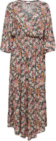 Jdyuna 3/4 Wrap Maxi Dress Wvn 15228814 Black/dusty Rose