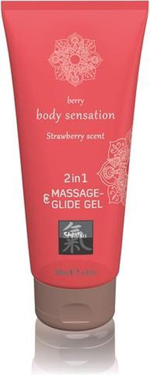 Massage- & Glide Gel 2 in 1 - Aardbei | Waterbasis | Vrouwen | Mannen | Smaak | Condooms | Massage | Olie | Condooms |  Pjur | Anaal | Siliconen | Erotische | Easyglide