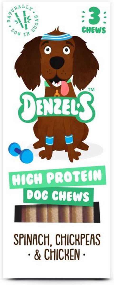 Denzel's Kauwstick - 100% Natuurlijk - Spinazie