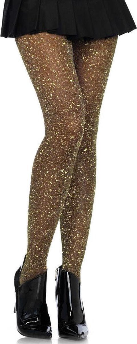 Leg Avenue Panty Lurex Sheer Zwart/Goudkleurig