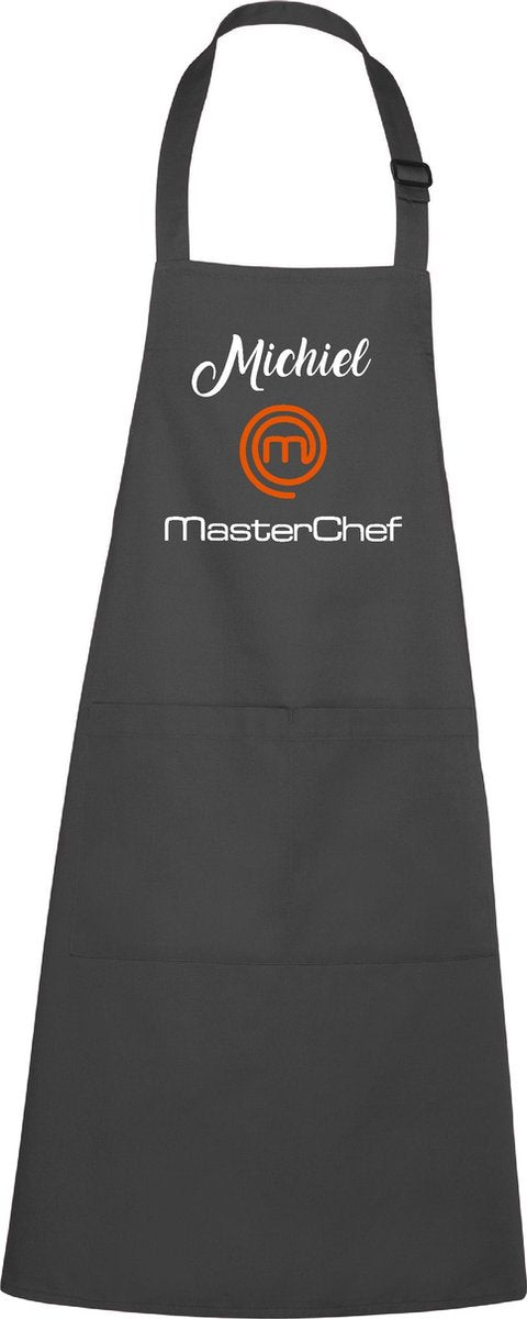 mijncadeautje - luxe keukenschort - Masterchef - chique grijs