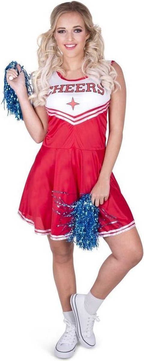 Rood cheerleader kostuum voor vrouwen - Verkleedkleding - Maat XS