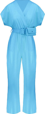 Loose Jumpsuit Blauw + Gratis Tasje