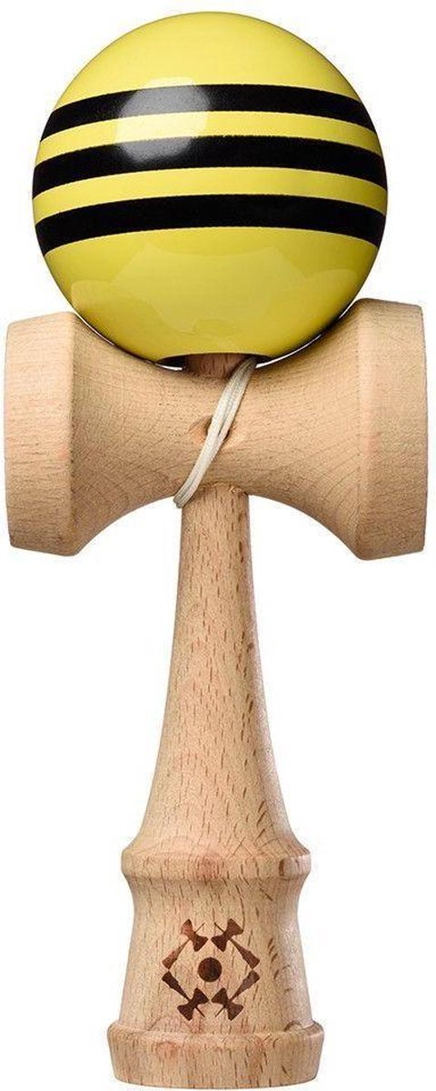 Kendama USA Tribute Triple Stripe Kendama - Yellow with Black