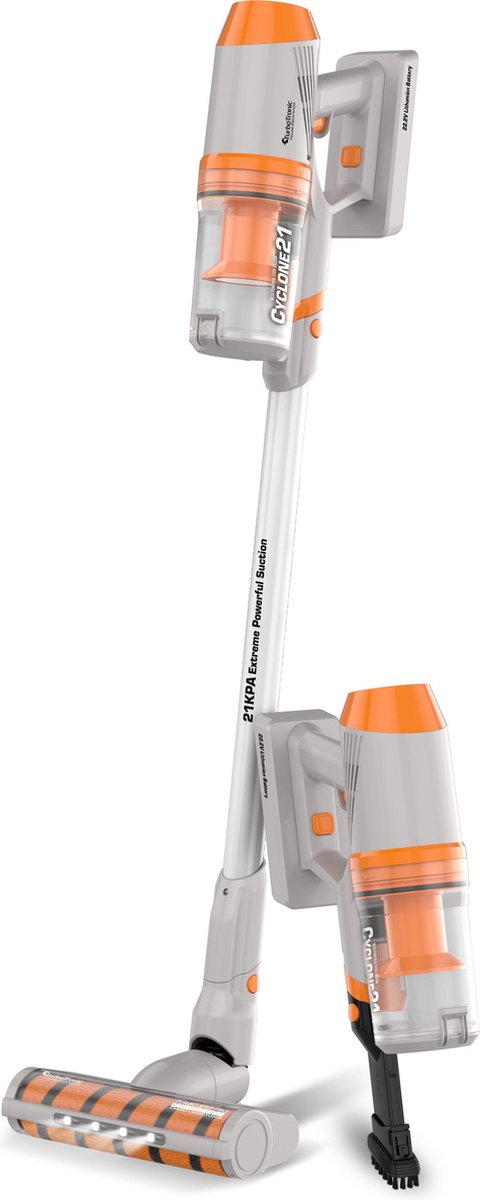 TurboTronic TT-C21 Steelstofzuiger - UNIEK : Extreem hoge zuigkracht - Zilver