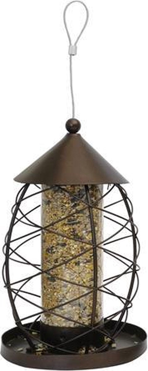 Zaadhouder vogel lantaarn antiek - 15x15x26 cm - 1 stuks
