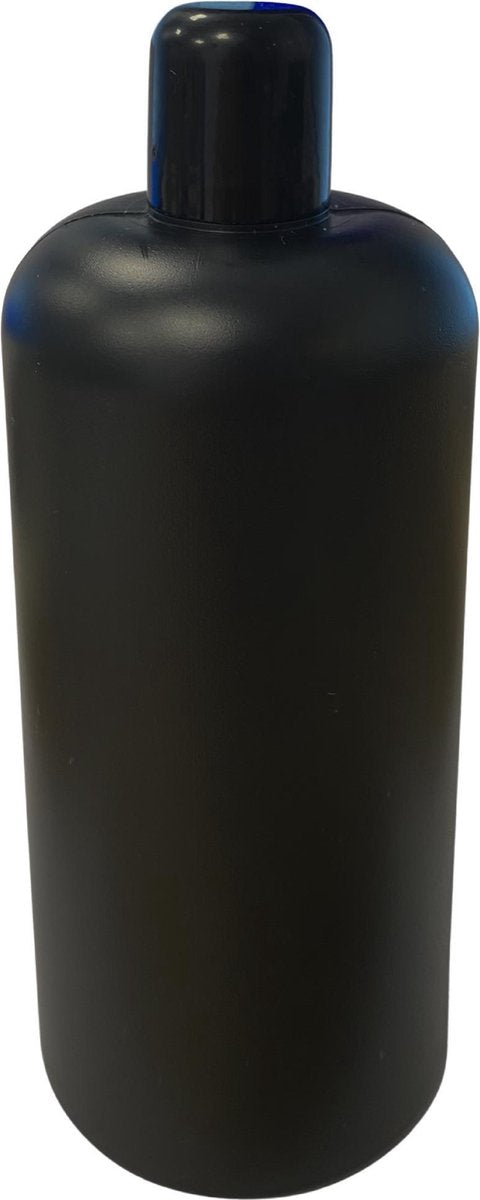 fles met dop 500 ml zwart 10 stuks - leeg - hervulbaar- HDPE