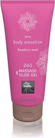 Massage- & Glide Gel 2 in 1 - Framboos | Waterbasis | Vrouwen | Mannen | Smaak | Condooms | Massage | Olie | Condooms |  Pjur | Anaal | Siliconen | Erotische | Easyglide