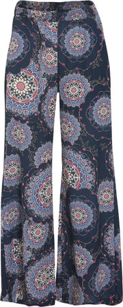 Cassis - Wijde broek met kasjmierprint - Marineblauw