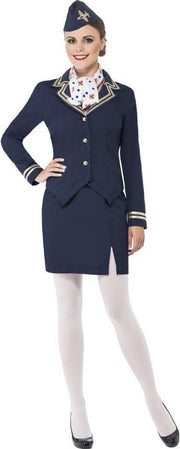 Airways Attendant Stewardess kostuum donkerblauw maat L (44/46)
