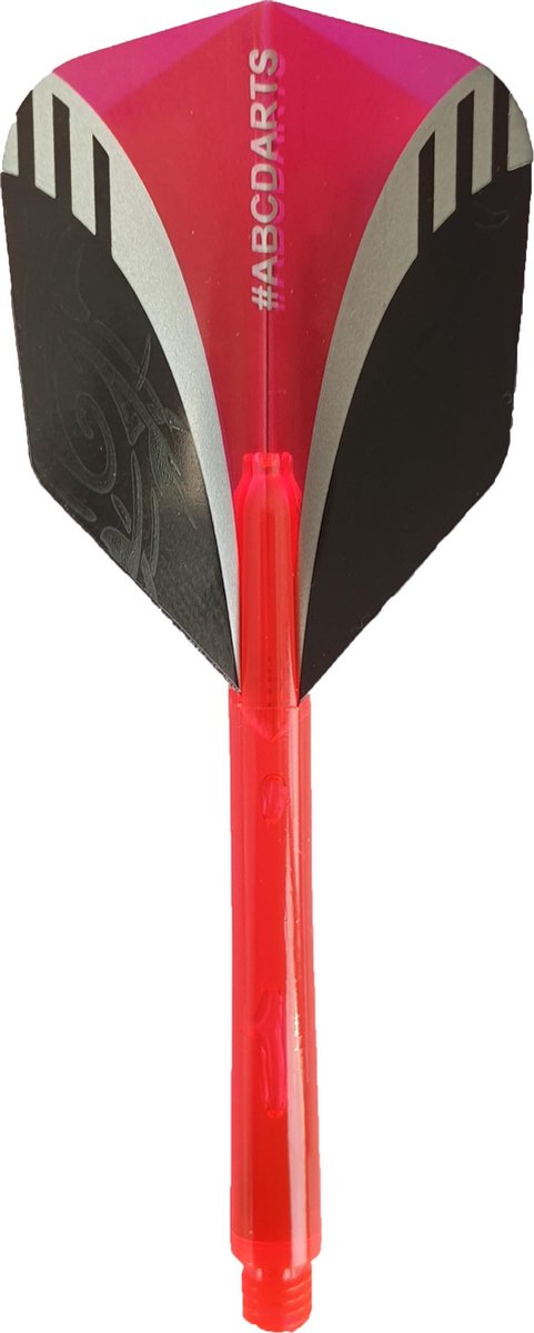 ABCDarts Tribal Dart Flights - Edgeglow Dart Shafts Medium -  Roze - 5 sets