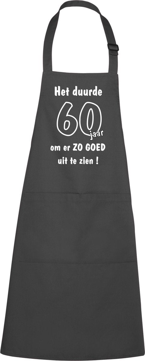 Mijncadeautje - Luxe Keukenschort - Het duurde 60 jaar - Unisex - Zwart
