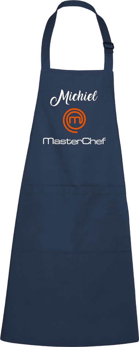 mijncadeautje - luxe keukenschort - Masterchef - navy / blauw