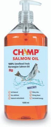 Champ Zalm Oil - 100% Ongeraffineerde verse Noorse zalmolie - 1000ML