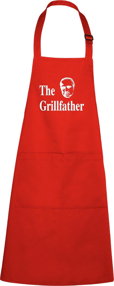 mijncadeautje - luxe keukenschort - The Grillfather  Corleone - rood