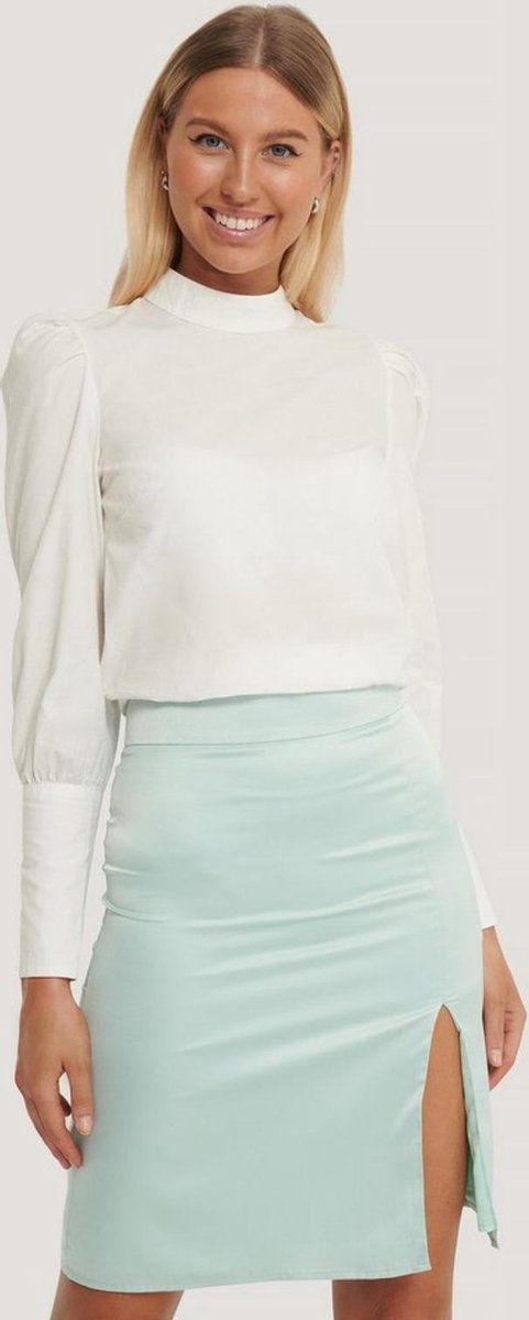 Kim Feenstra x NA-KD Satin Mini Skirt Mint - 40