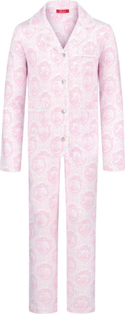 Exclusief Luxueus Kinder nachtkleding Luxe mooie zacht roze Girly Pyjama van Hanssop met verfijnde kant rand details en luxe kraag verwerking