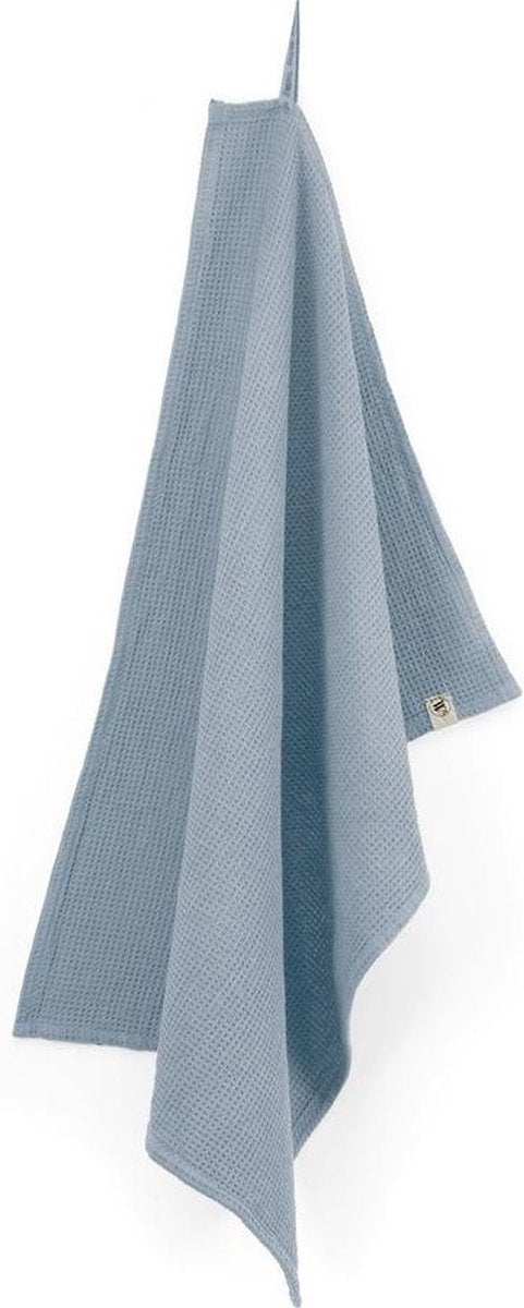 Walra Keukendoek Dry with Cubes Uni - 50x70 - 100% Katoen - Jeans Blauw