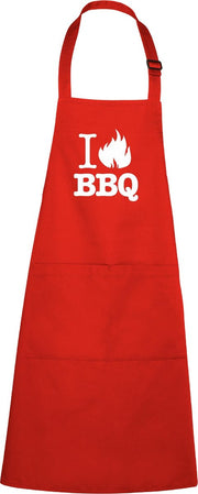 mijncadeautje - luxe keukenschort - I love BBQ - rood