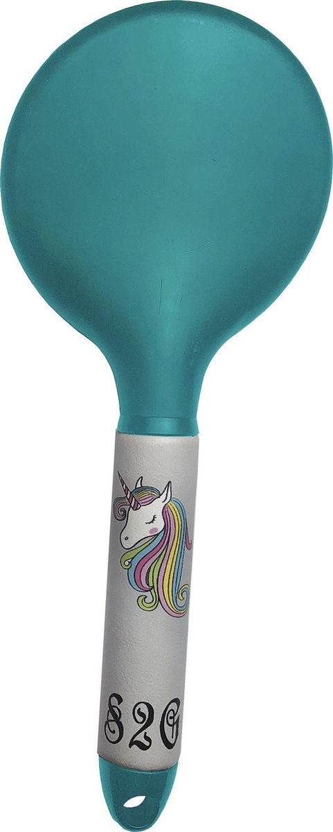 S2g Staart- En Manenborstel Unicorn Leer/rubber Turquoise/wit