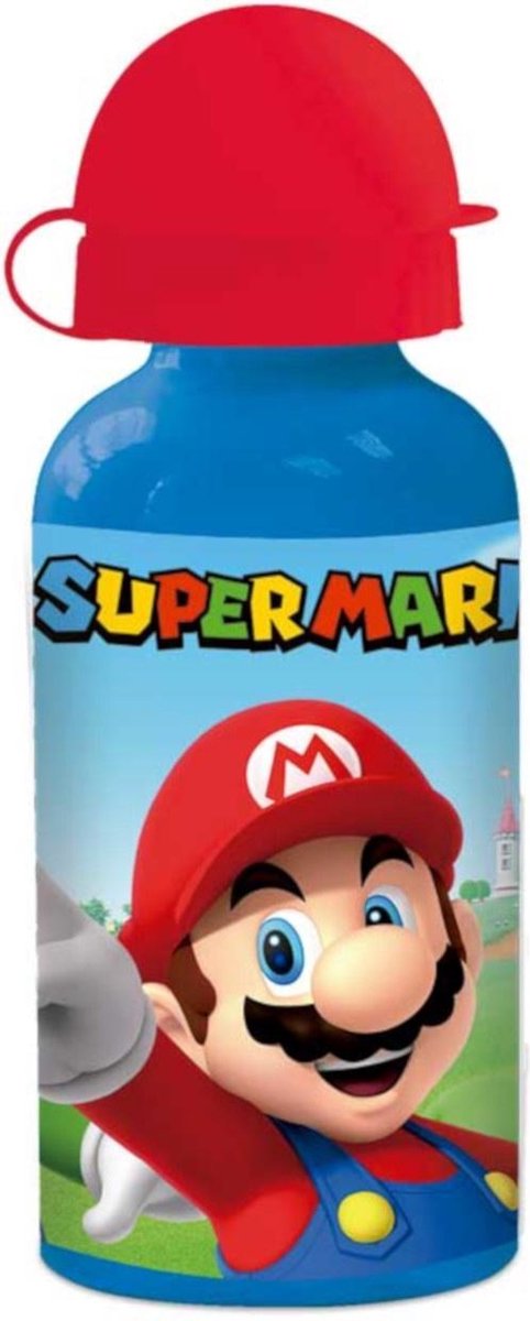Super Mario Drinkfles - Aluminium - ( 17 cm hoog - 400 ml )