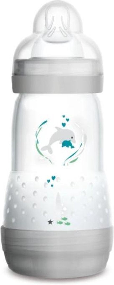 MAM 260ml ANTI-COLIC ZUIGFLES 2+ Medium flow Grijs