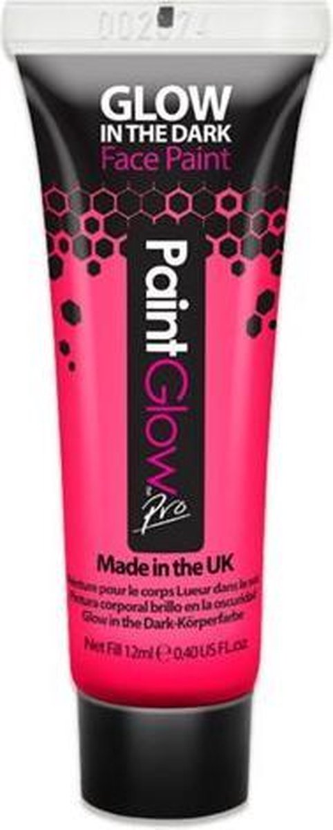 Paintglow schmink glow in the dark roze 12 ml