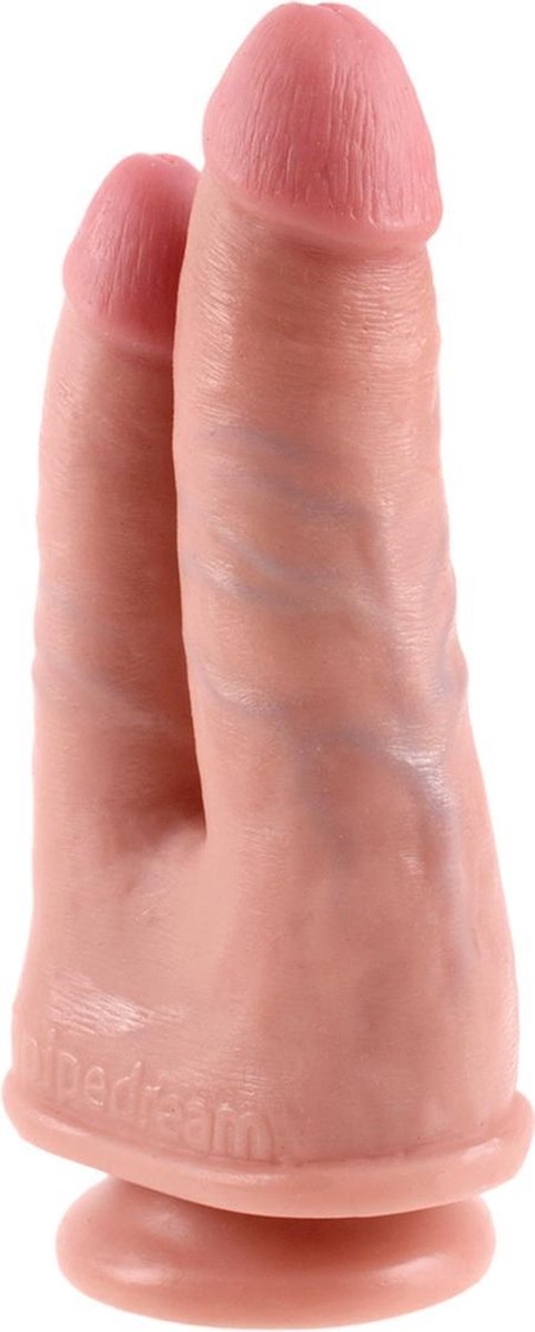 Pipedream King Cock Dubbele Dildo Double Penetrator met Zuignap - 22cm - beige