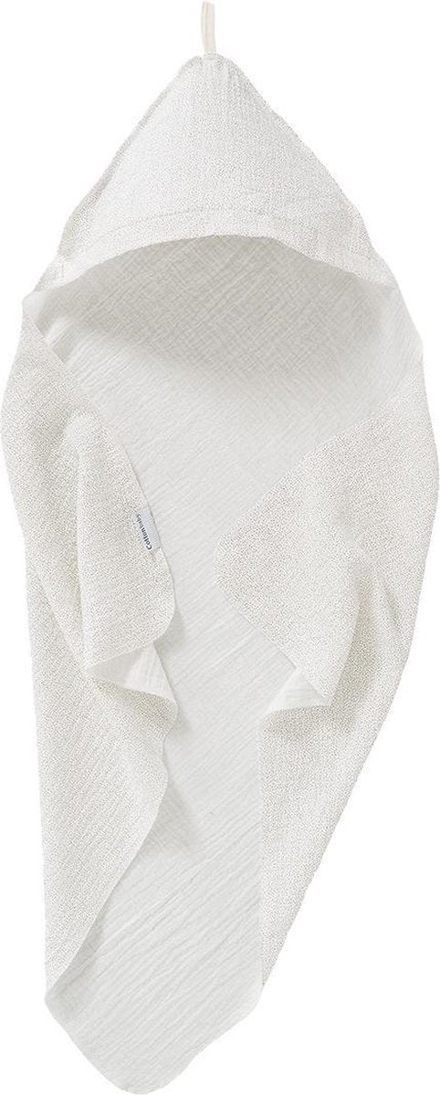 Cottonbaby badcape Cottonsoft sparkle wit/taupe 60x70 cm
