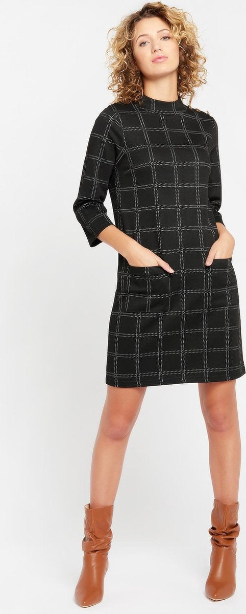 Mini jurk met ruit - Zwart