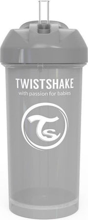 Twistshake Straw Cup 360ml Pastel Grey