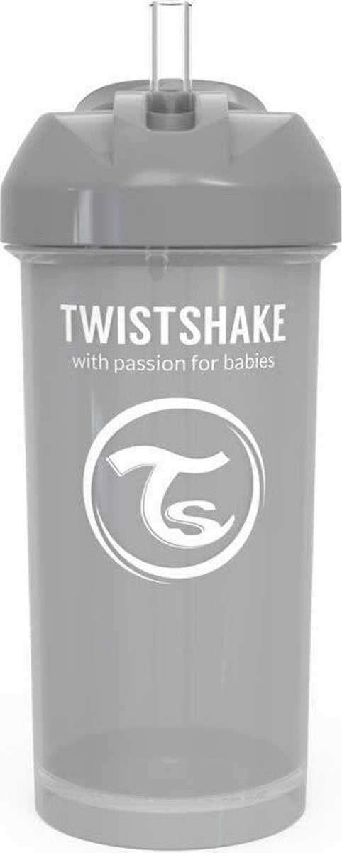 Twistshake Straw Cup 360ml Pastel Grey